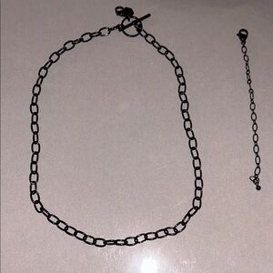 Origami Owl Black Chain Link Necklace with Toggle Clasp Extender Included